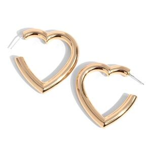 Gold Heart Hoop Earrings